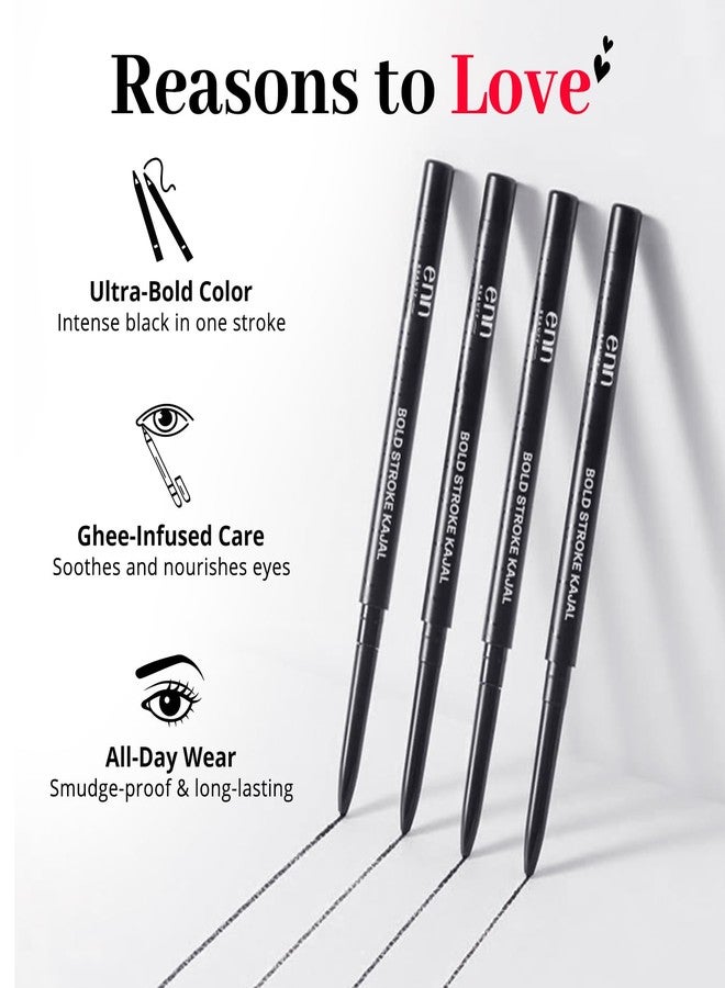 إن كحل إي إن إن بيوتي بولد ستروك - كحل أسود قابل للسحب يدوم 24 ساعة، مقاوم للتلطخ، يدوم طويلاً - Image 4