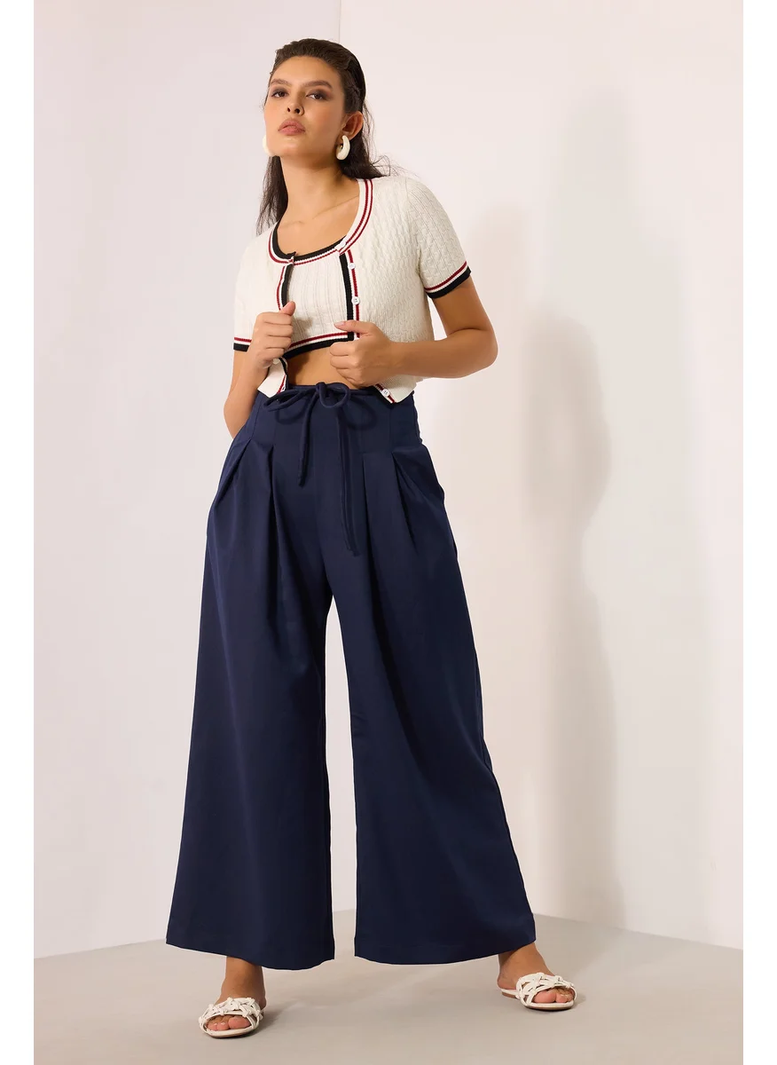 فيرجيو Virgio Women Rescued Poly Fabric Full Length Solid Trouser