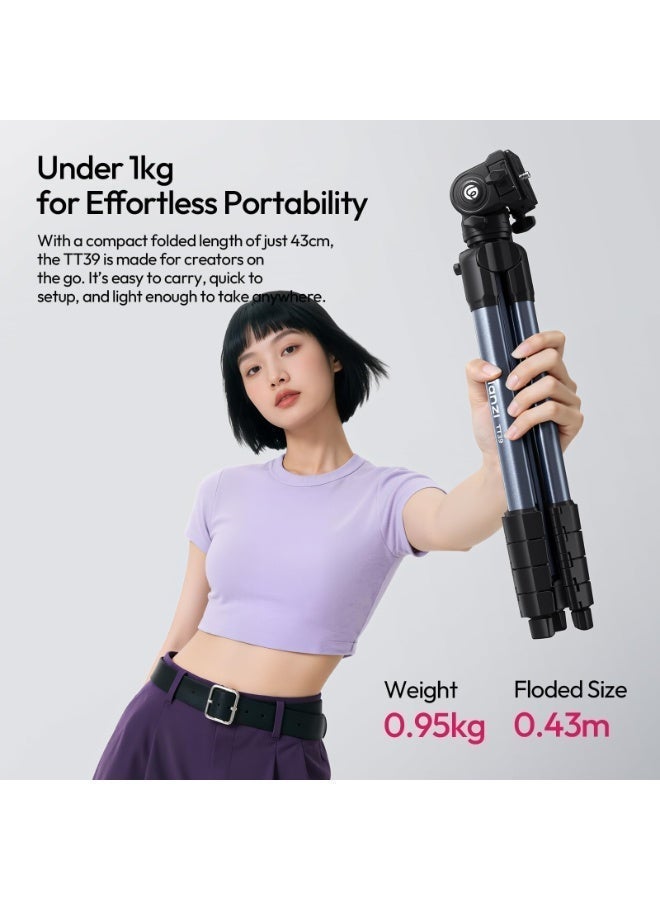 ULANZI TT39 Travel Tripod with Fluid Head, Lightweight Camera Stand for DSLR and Phone, Compact 61'' Tripod Mount with Phone Clip for Outdoor Vlogging and On-The-Go Shooting - Image 4