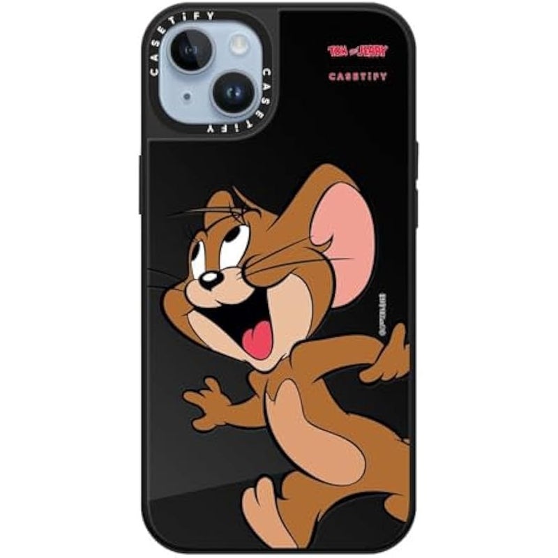 Casetify Mirror Case for iPhone 14 Plus 【Tom and Jerry Colab/Reflective / 4.9ft Drop Protection/Compatible with Magsafe】 - Jerry Character - Black on Black - Image 3