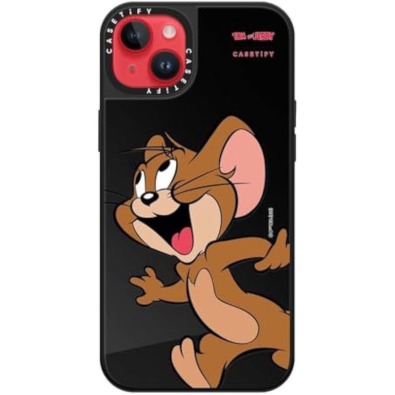 Casetify Mirror Case for iPhone 14 Plus 【Tom and Jerry Colab/Reflective / 4.9ft Drop Protection/Compatible with Magsafe】 - Jerry Character - Black on Black - Image 5