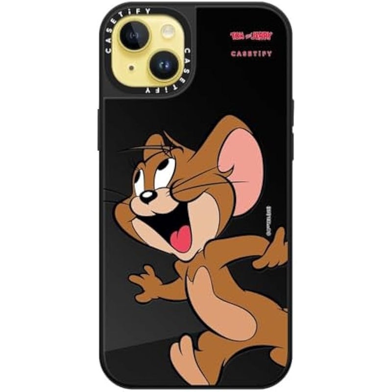 Casetify Mirror Case for iPhone 14 Plus 【Tom and Jerry Colab/Reflective / 4.9ft Drop Protection/Compatible with Magsafe】 - Jerry Character - Black on Black - Image 2