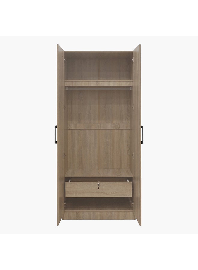 Home Box Oasis Cambridge 2-Door Wardrobe with Mirror and Drawer with Lock 55 x 190 x 80 cm  - Image 5