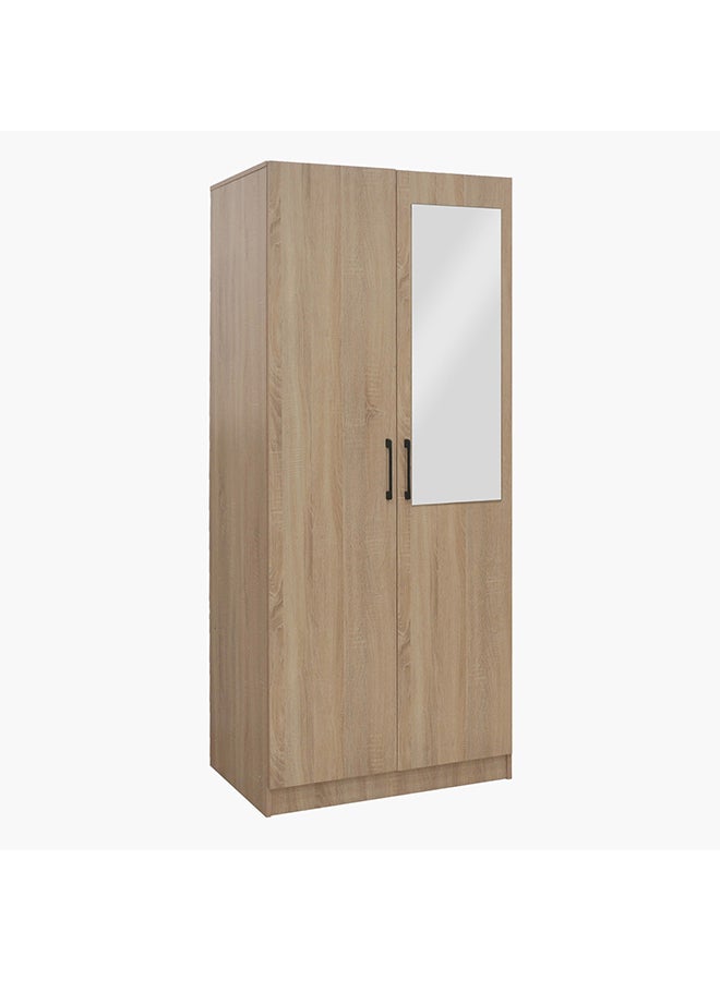 Home Box Oasis Cambridge 2-Door Wardrobe with Mirror and Drawer with Lock 55 x 190 x 80 cm  - Image 3