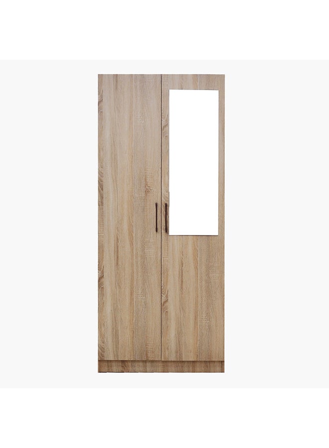 Home Box Oasis Cambridge 2-Door Wardrobe with Mirror and Drawer with Lock 55 x 190 x 80 cm  - Image 2