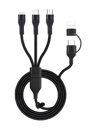 3 in 2 Fast Charging Cable, Nylon Braided Multi USB Cable with USB-A/Type-C Input and Lightning/Type-C/Micro USB Output, 100W PD Charging, Compatible with Laptops, Smartphones, Tablets, and More - pzsku/Z730B78247961F0C2D214Z/45/1743688061/3c7a1434-3b02-4e42-9d99-07a903ff5a23