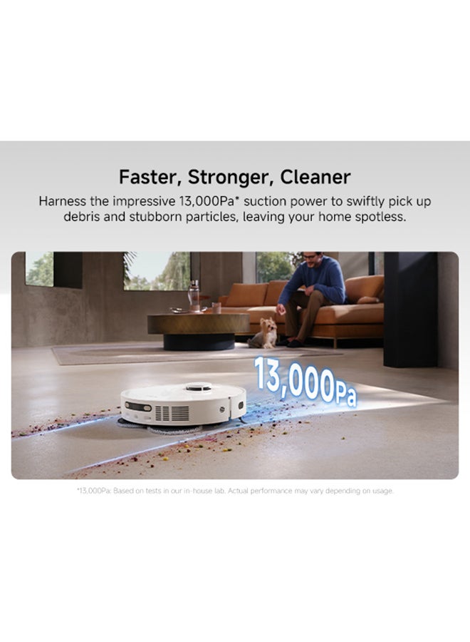DREAME D20 Plus Robot Vacuum, 13,000Pa Suction, DuoBrush for Zero Tangled Hair, 5L Dust Bag for 150 Days, LDS Navigation, 2-in-1 Vacuum & Mop, 5,200mAh Battery, 2 Years Warranty, White 20 W RLD35GD white - Image 5
