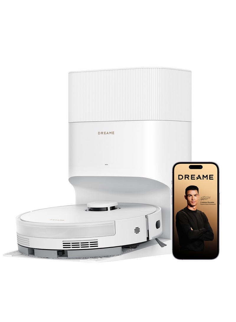 DREAME D20 Plus Robot Vacuum, 13,000Pa Suction, DuoBrush for Zero Tangled Hair, 5L Dust Bag for 150 Days, LDS Navigation, 2-in-1 Vacuum & Mop, 5,200mAh Battery, 2 Years Warranty, White 20 W RLD35GD white - Image 1