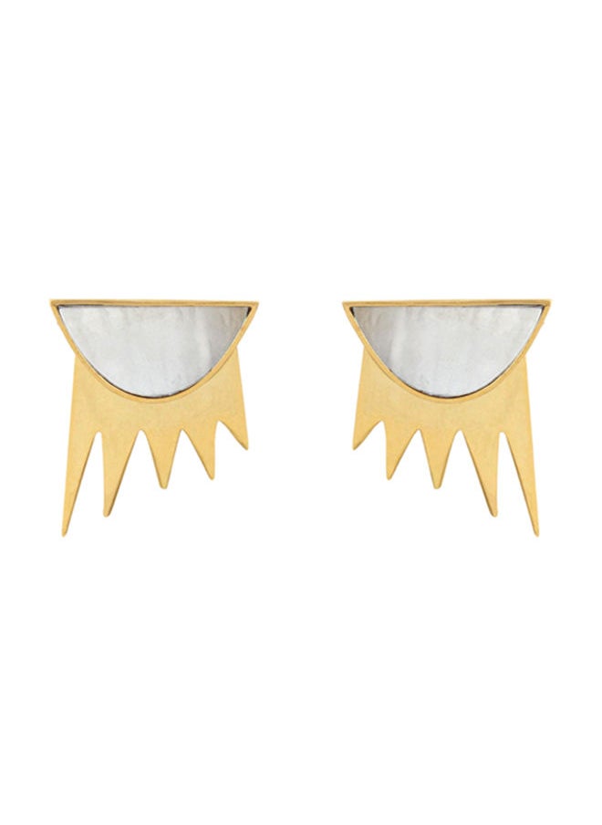 Indira Jewelry - Meriam Gold Earings  White - Image 1