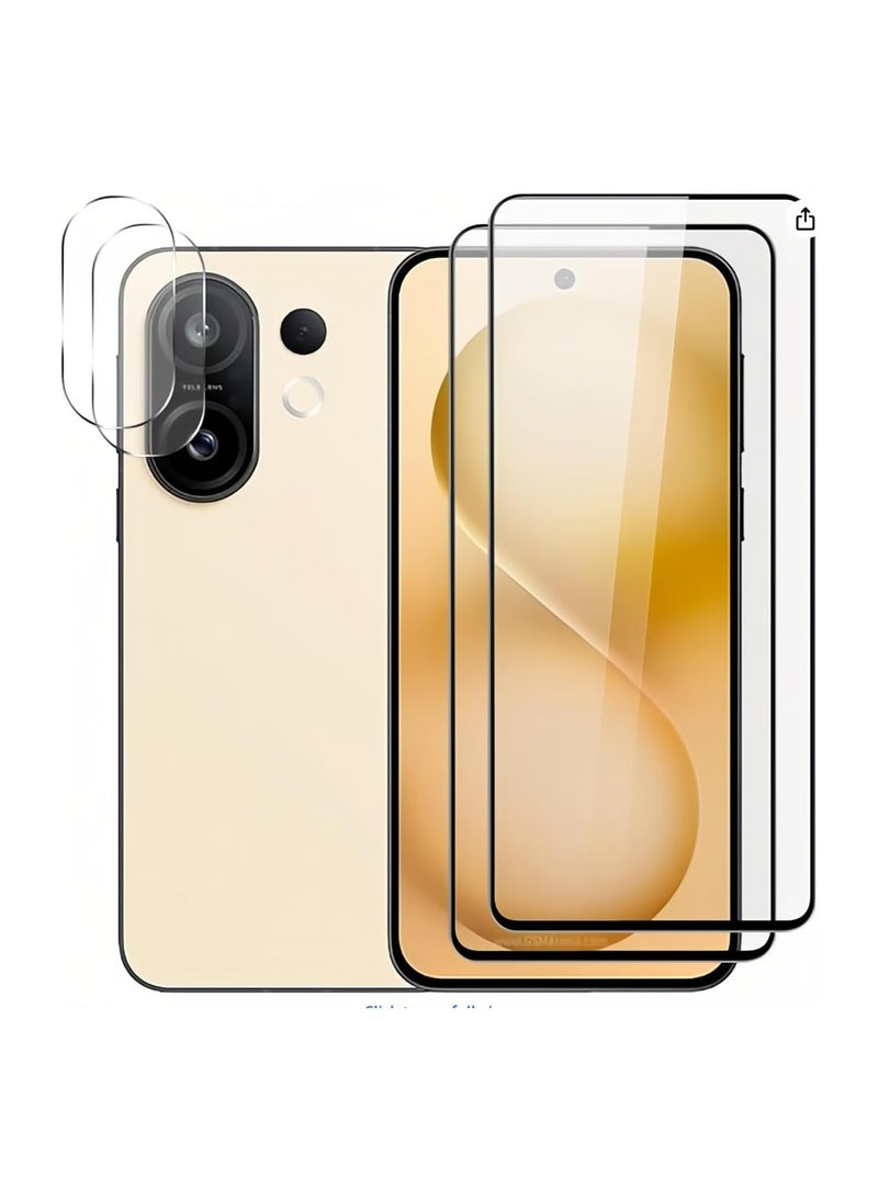【2+2 حبة】 واقي شاشة وعدسة كاميرا متوافق مع VIVO X200 FE - زجاج مقوى عالي الوضوح بصلابة 9H، مقاوم للخدوش وخالٍ من الفقاعات - Image 1