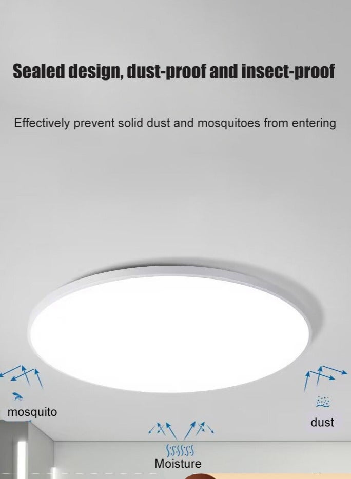 Round LED Ceiling Light 24W White Frame Diameter 30CM  - Image 3