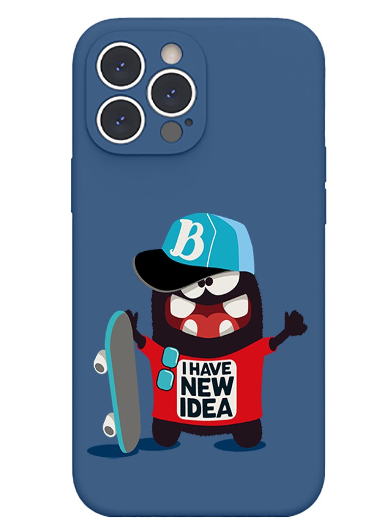 Theodor Protective Slim Fit Case Liquid Silicone Cover with Full Body Protection Anti-Scratch Shockproof Case For iPhone 12 Pro Max Blue  - I have a new idea copy - Image 1