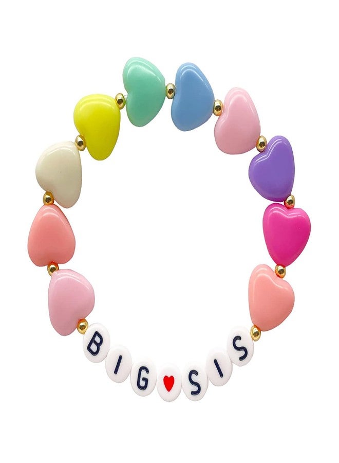 POYAMUSE Big Sister Bracelet - Colorful Heart and Letter Beads - Adjustable Jewelry - Perfect Big Sister Gift for Announcements and Celebrations-big heart