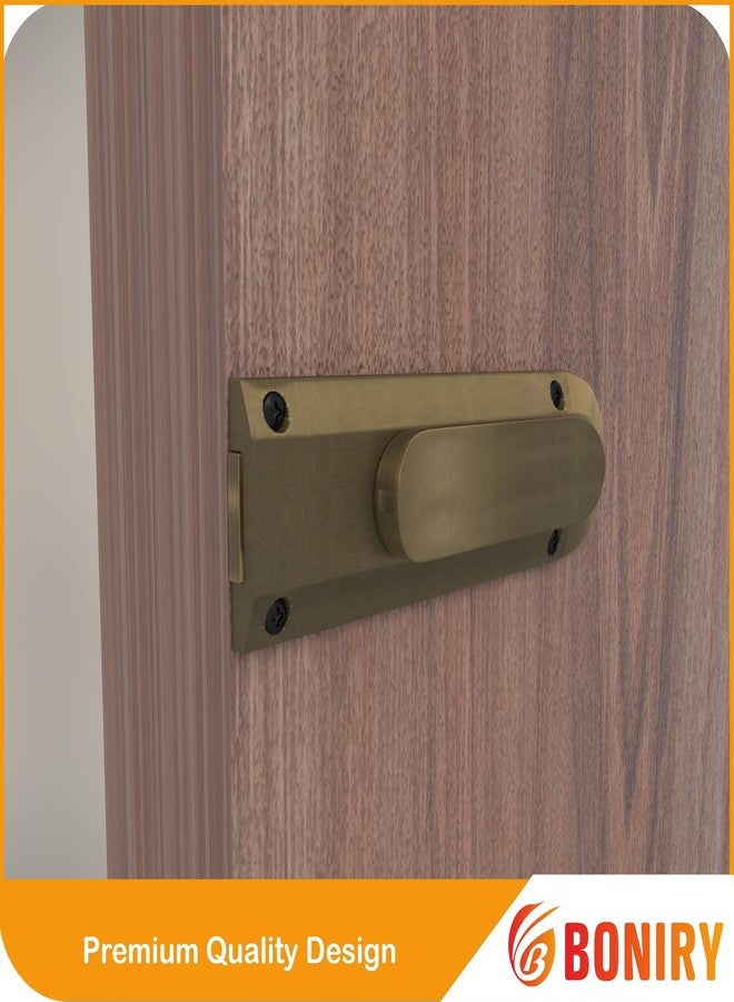 Boniry Door Latch Lock | Solid Metal Door Stopper for Bathroom, Home, Office | Easy Install, Smooth Sliding, Heavy Duty Latch (1, Brass) - Image 4