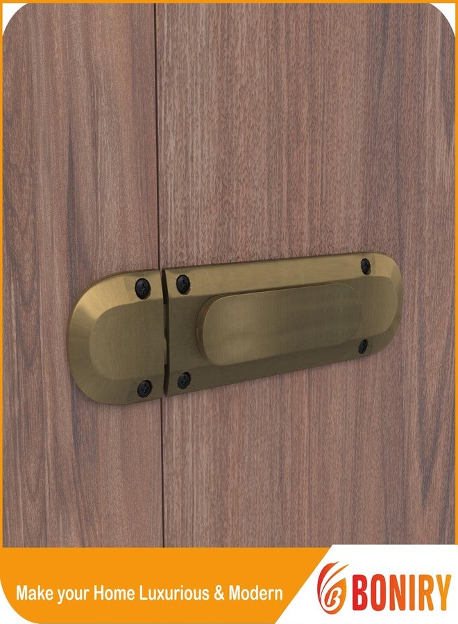 Boniry Door Latch Lock | Solid Metal Door Stopper for Bathroom, Home, Office | Easy Install, Smooth Sliding, Heavy Duty Latch (1, Brass) - Image 2