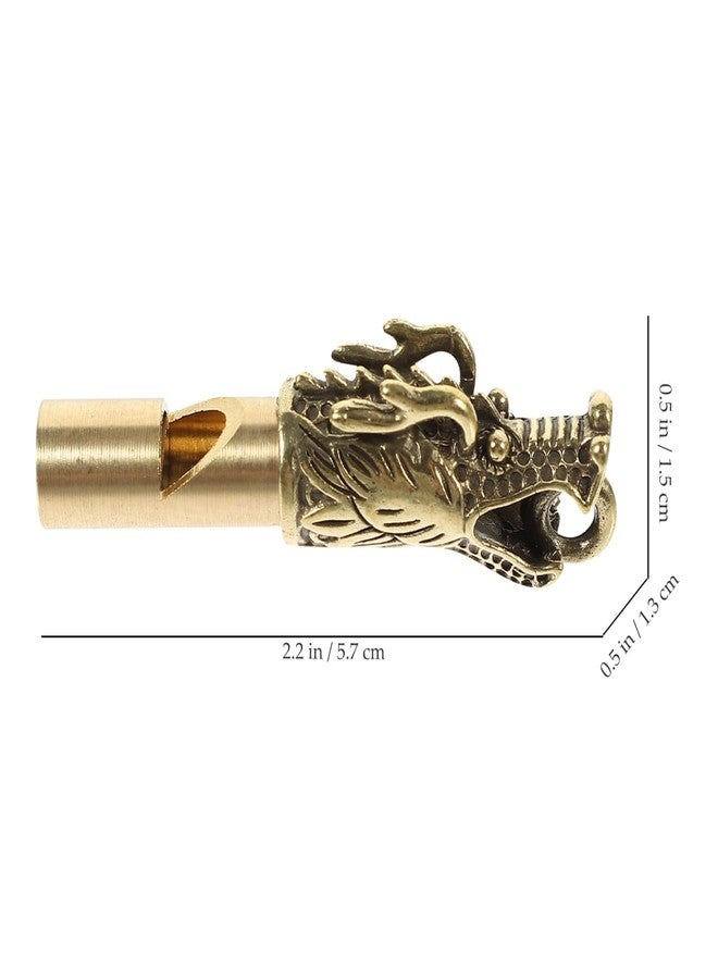 CONGARTENO Brass Dragon Whistles Dragon Head Keychian Portable Emergency and Signal Whistle for Camping Hiking and Outdoor Survival with Lanyard - Image 2