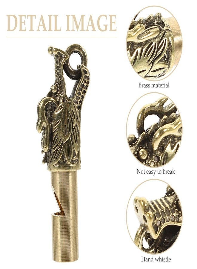 CONGARTENO Brass Dragon Whistles Dragon Head Keychian Portable Emergency and Signal Whistle for Camping Hiking and Outdoor Survival with Lanyard - Image 5
