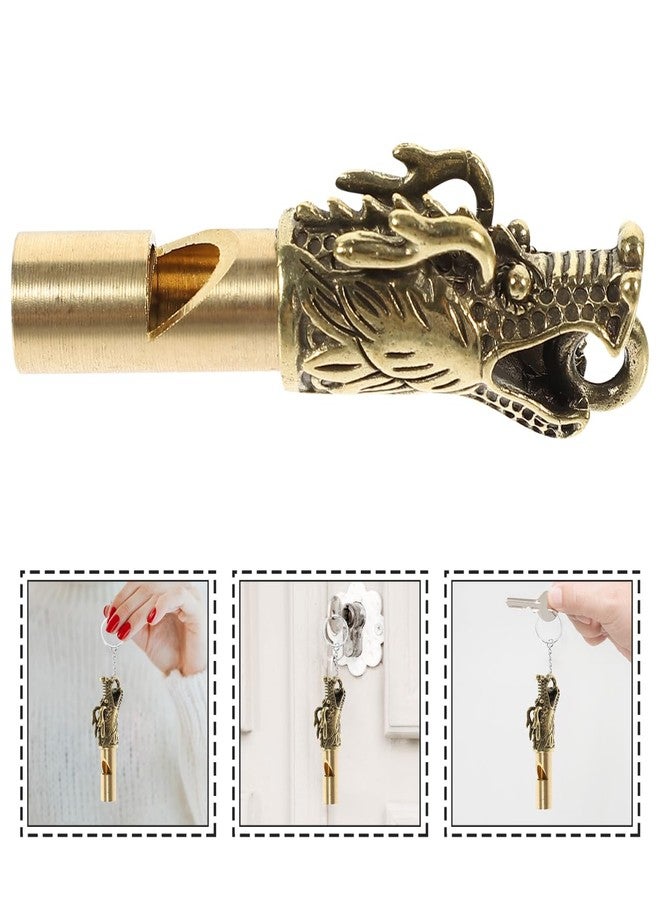 CONGARTENO Brass Dragon Whistles Dragon Head Keychian Portable Emergency and Signal Whistle for Camping Hiking and Outdoor Survival with Lanyard - Image 3