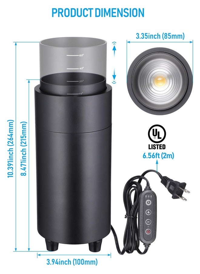 TORCHSTAR 5CCT LED Floor Can Light, 10.39 Inch High, 1200LM Zoomable Uplighting, Dimmable Spot Light with Auto Switch, 1800K-5000K, Adjustable Up Lights Indoor for Plant Picture, Black - Image 3