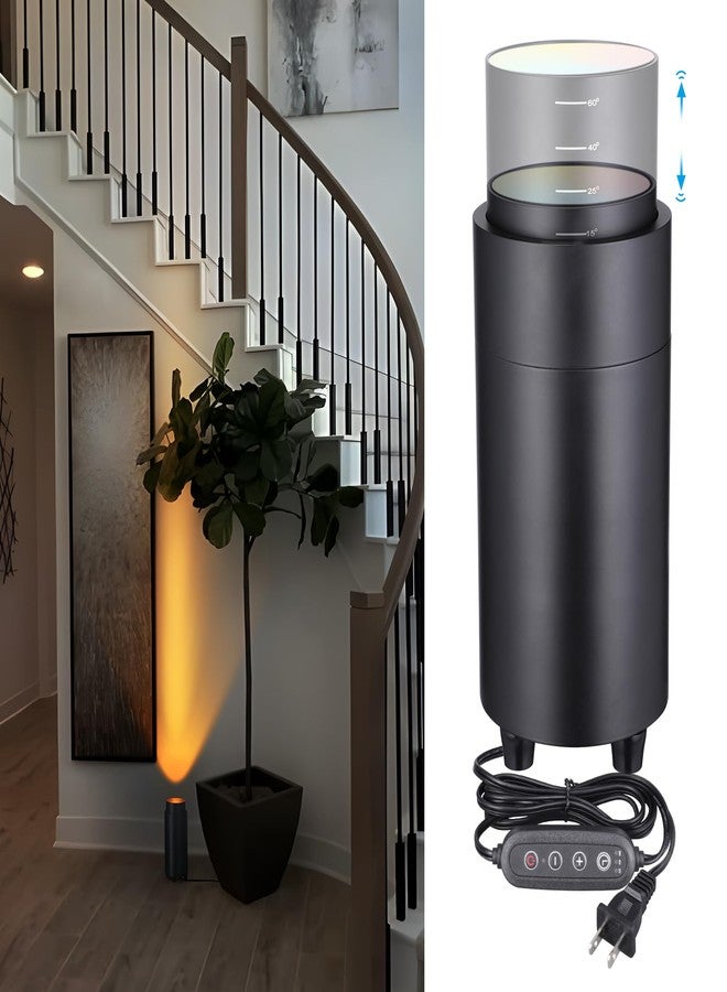 TORCHSTAR 5CCT LED Floor Can Light, 10.39 Inch High, 1200LM Zoomable Uplighting, Dimmable Spot Light with Auto Switch, 1800K-5000K, Adjustable Up Lights Indoor for Plant Picture, Black - Image 1