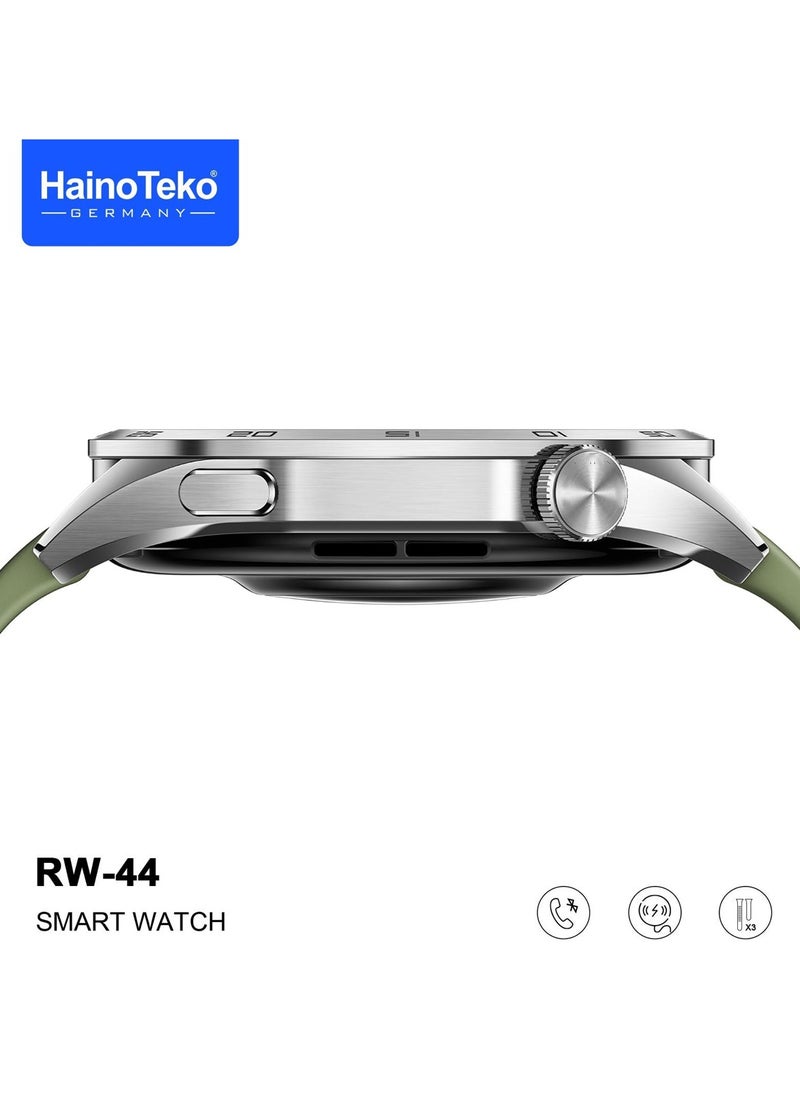Haino Teko - Haino Teko RW44 Round Screen AMOLED Display Smart Watch With 3 Pair Straps and Wireless Charger For Gents and Boys - Image 1