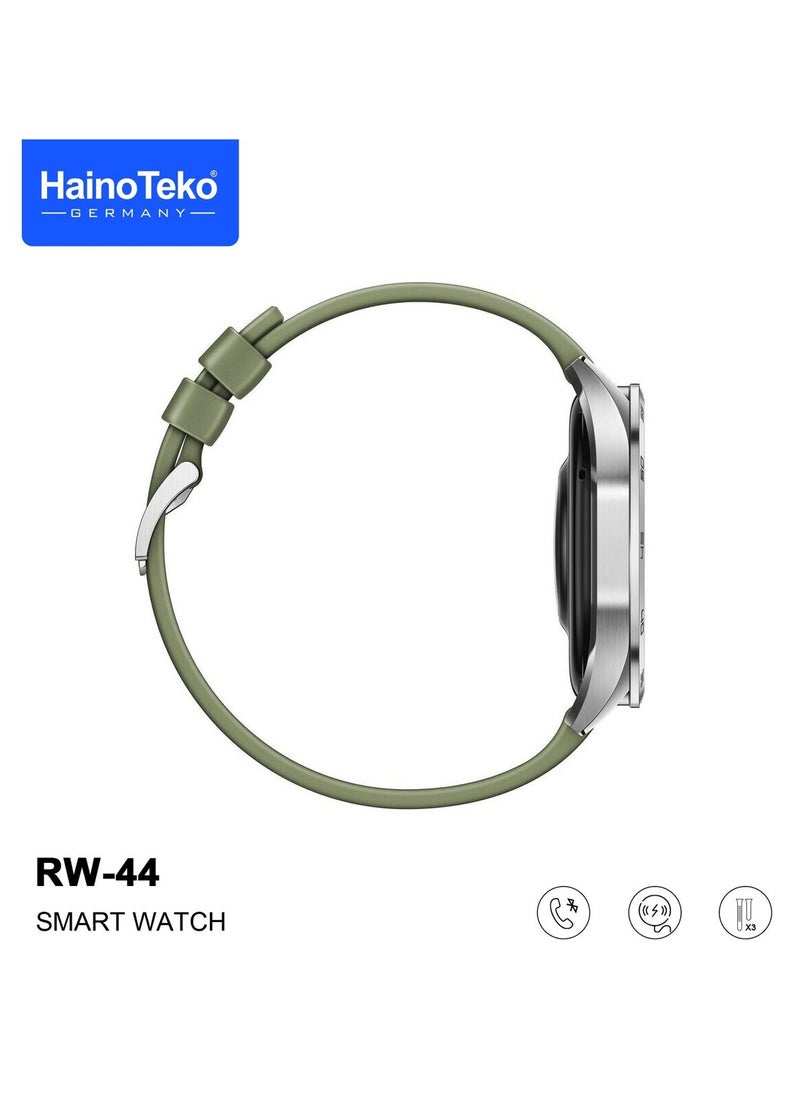 Haino Teko - Haino Teko RW44 Round Screen AMOLED Display Smart Watch With 3 Pair Straps and Wireless Charger For Gents and Boys - Image 1