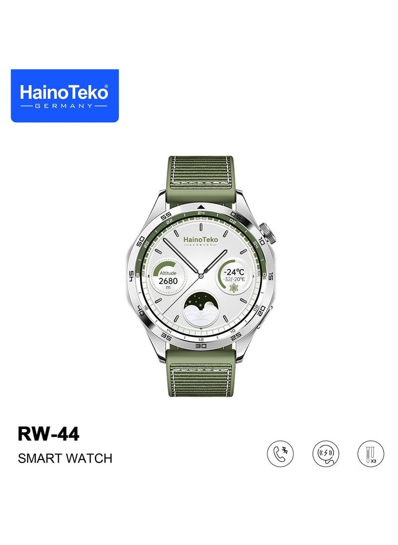 Haino Teko - Haino Teko RW44 Round Screen AMOLED Display Smart Watch With 3 Pair Straps and Wireless Charger For Gents and Boys - Image 1