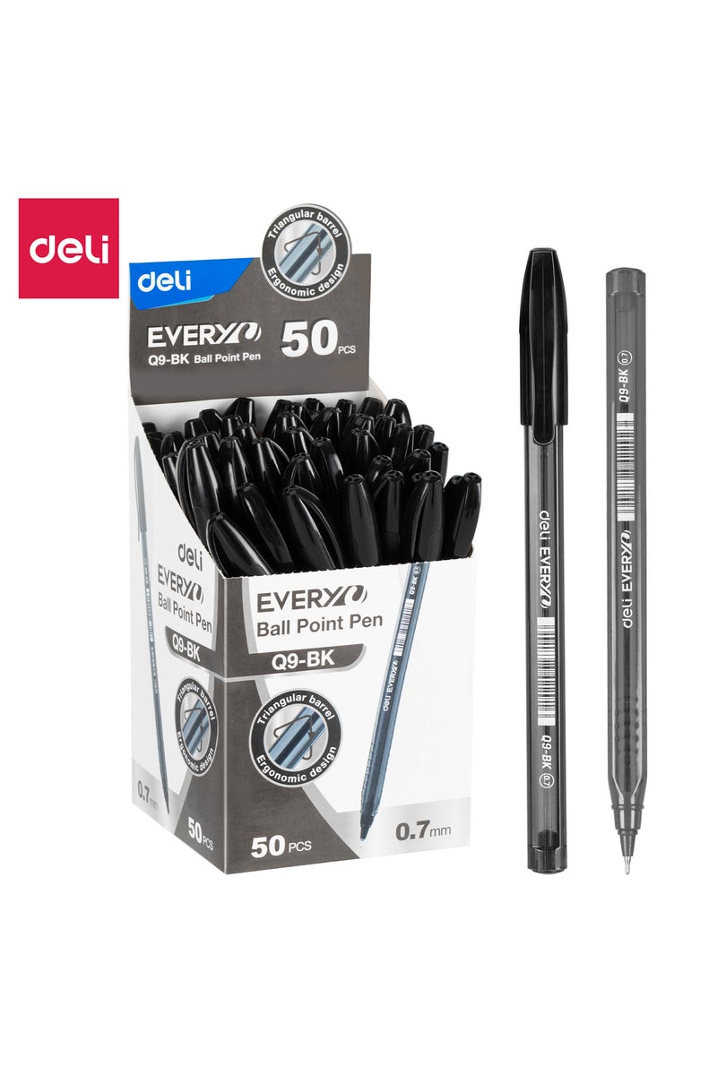 Deli EQ9-BK Ball Point Pen - 50pcs / ideal for school and office use - Image 1