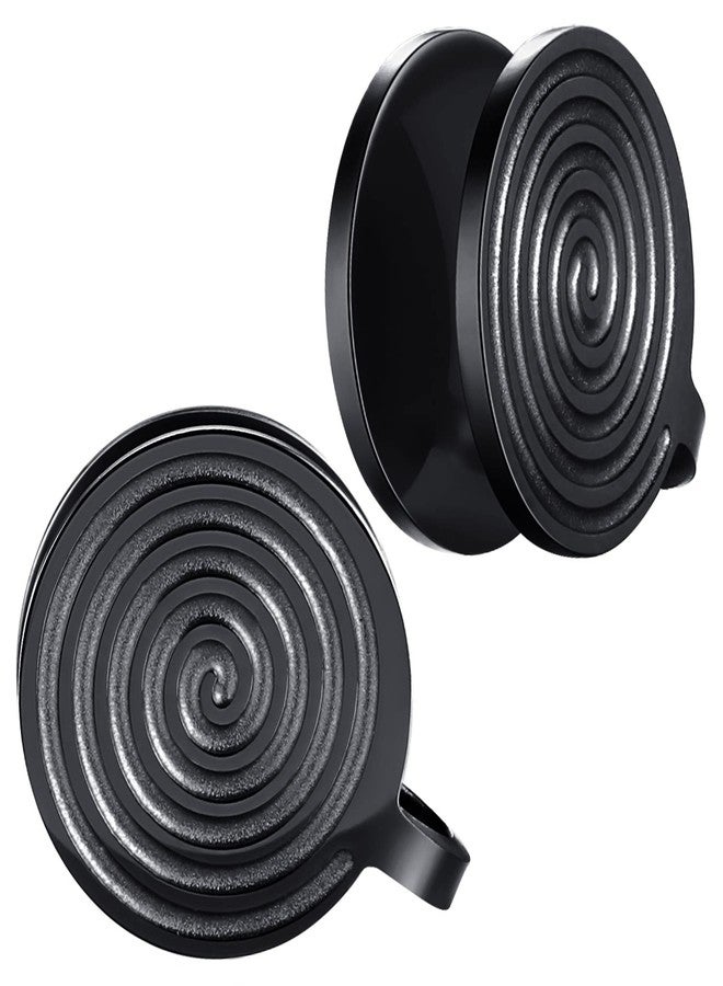 FLYUN Pressure Earrings for Keloids, Acupressure Compression Clip-on Stainless Steel Spiral Non-pierced Earrings for Women (Black) - Image 1