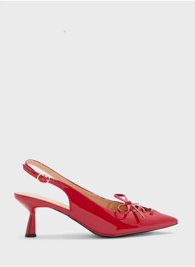 أندرينا Heeled Pointed Sling Back Pump