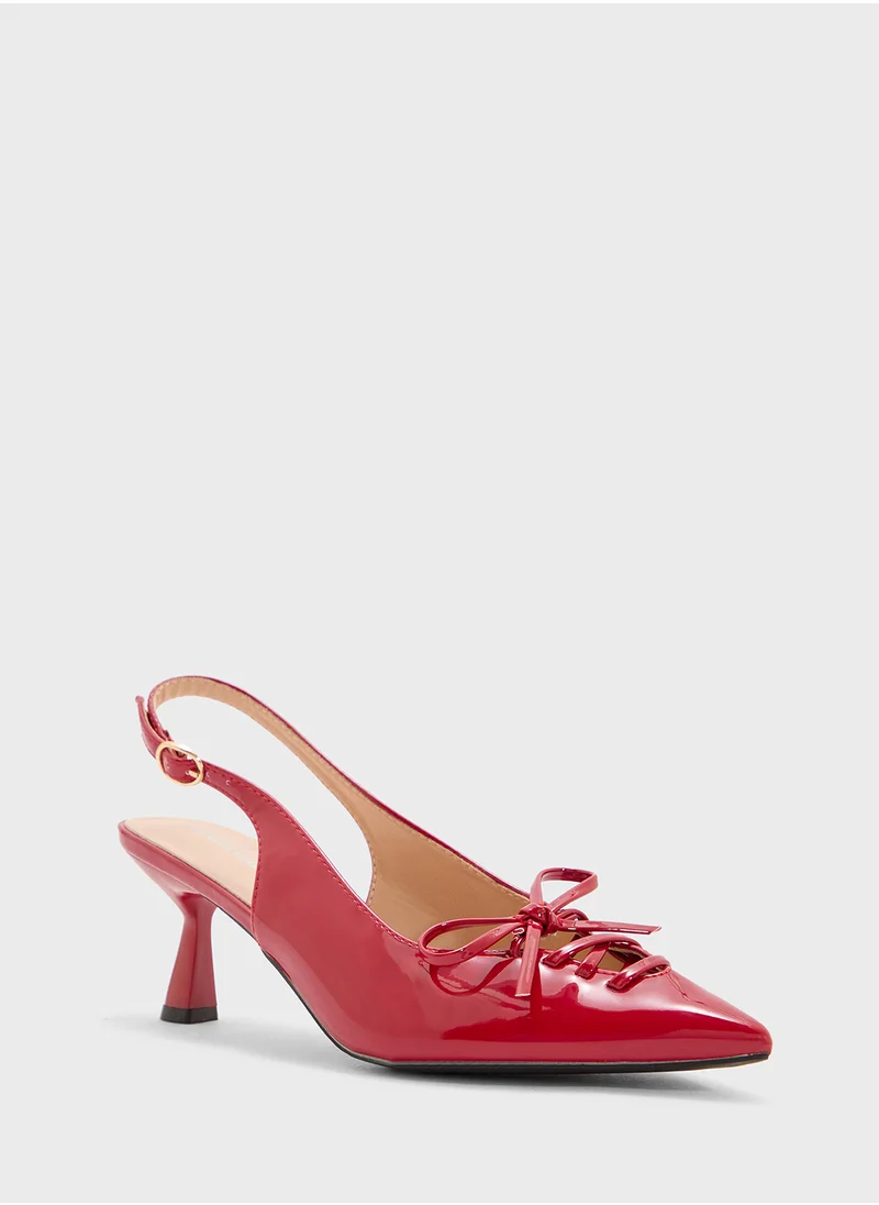 أندرينا Heeled Pointed Sling Back Pump
