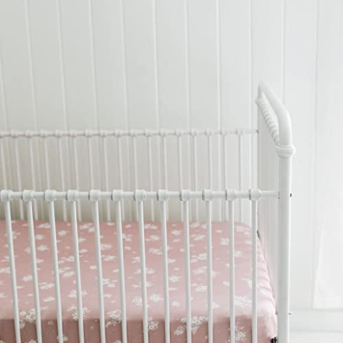 Sorrel + Fern Crib Sheets Neutral - Fitted Baby Crib Sheets Bed for Girl Boy - 2 Pack Standard & Toddler Mattress (Antique Rose) - Buttery Soft Organic Cotton Blend - Image 4
