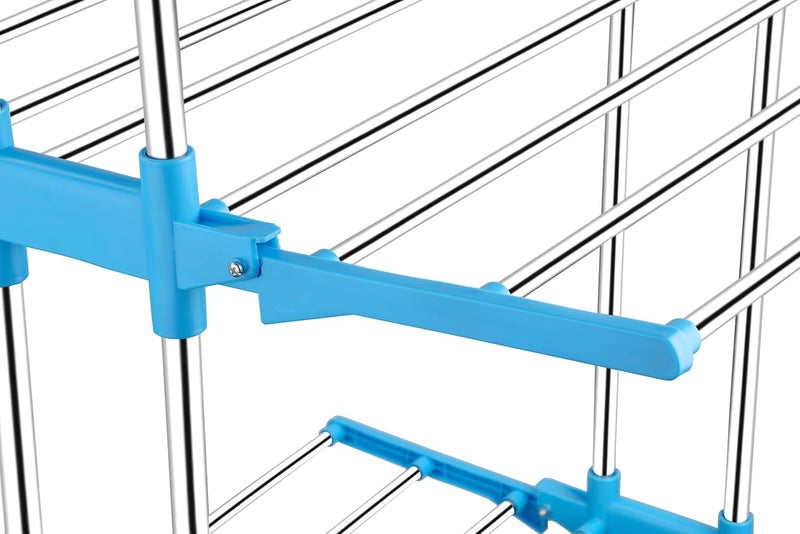 SUNDRY Fiveone Household Foldable Drying Rack Indoor Clothing Drying Rack Space Saving Laundry Rack for Indoor Outdoor Basics Foldable Laundry Rack for Air Drying Clothing Sky Blue - Image 4