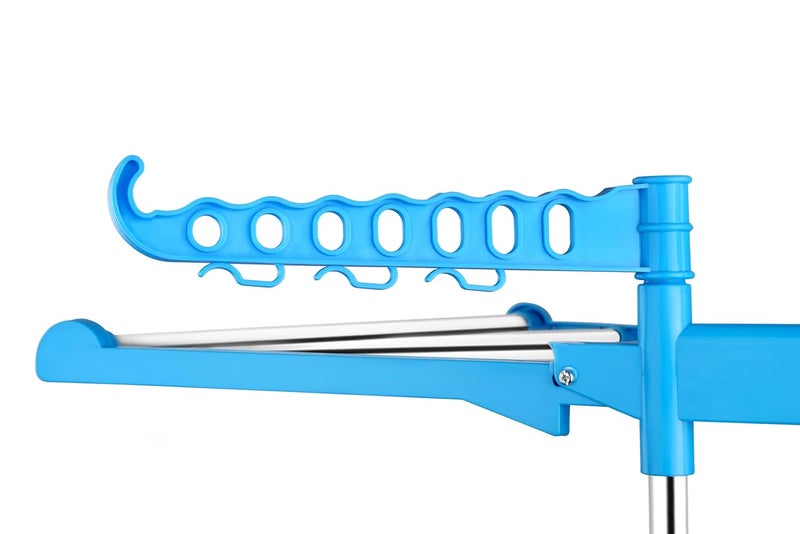 SUNDRY Fiveone Household Foldable Drying Rack Indoor Clothing Drying Rack Space Saving Laundry Rack for Indoor Outdoor Basics Foldable Laundry Rack for Air Drying Clothing Sky Blue - Image 5