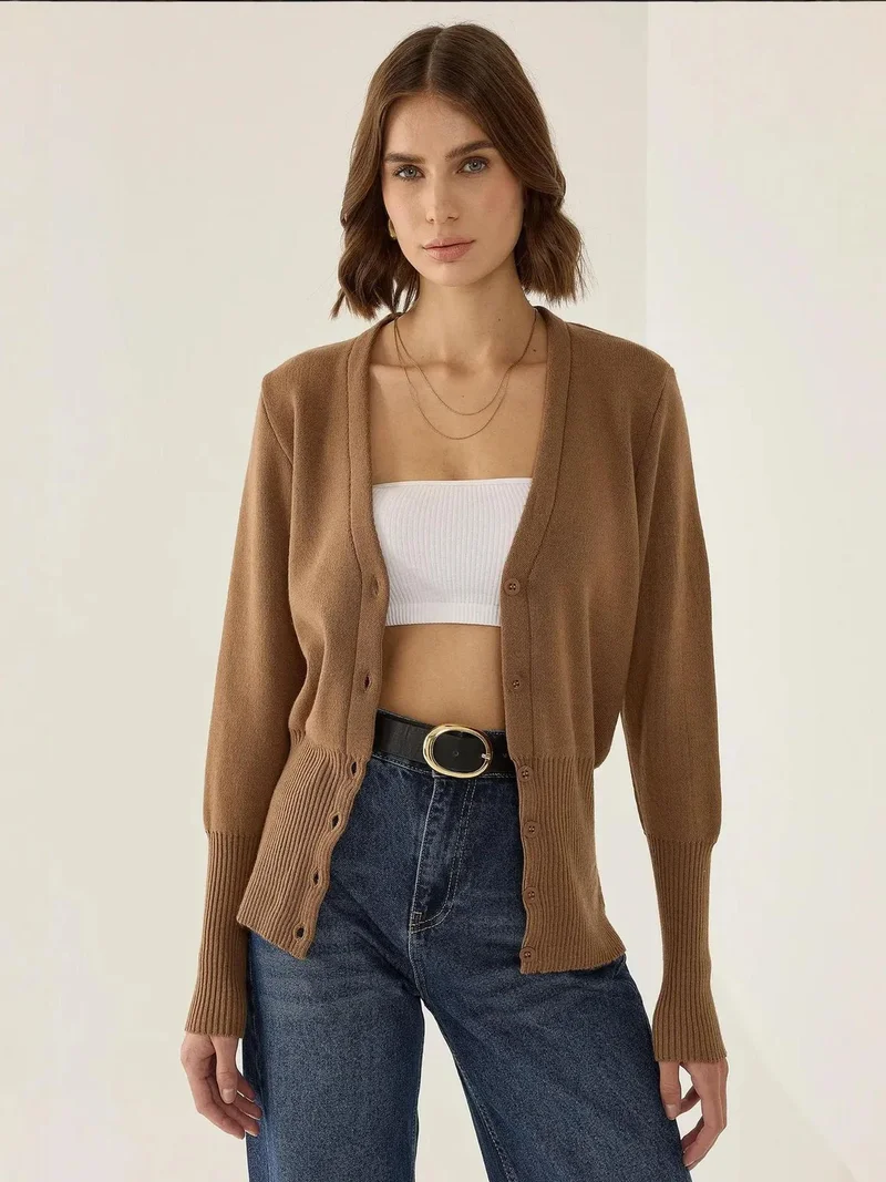 HICCUP Semi Fit V-Neck Knitted Cardigan