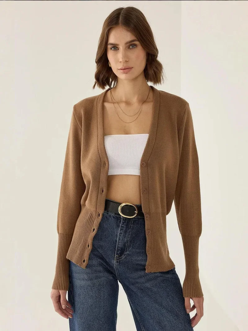 HICCUP Semi Fit V-Neck Knitted Cardigan