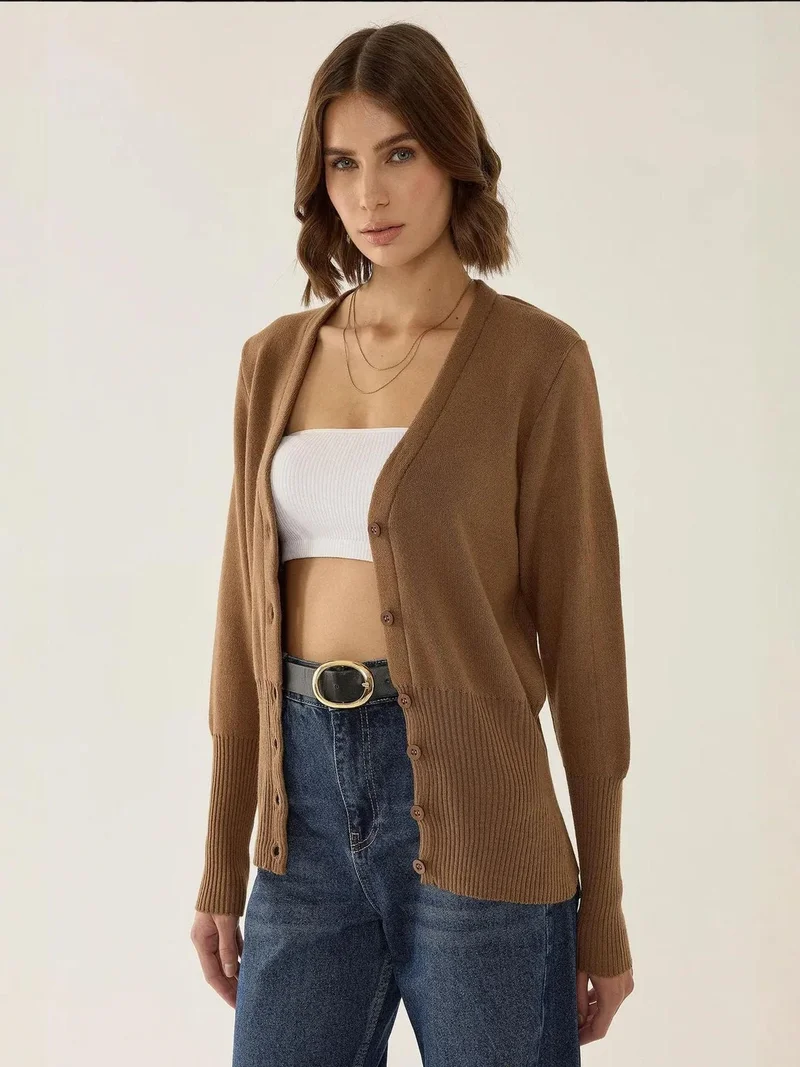 HICCUP Semi Fit V-Neck Knitted Cardigan