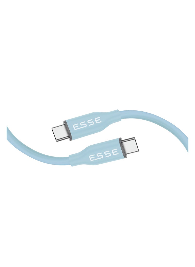 ESSE LOOP Silicone Type C to C Cable - 60W - Sky Blue - 1.2M - Image 3
