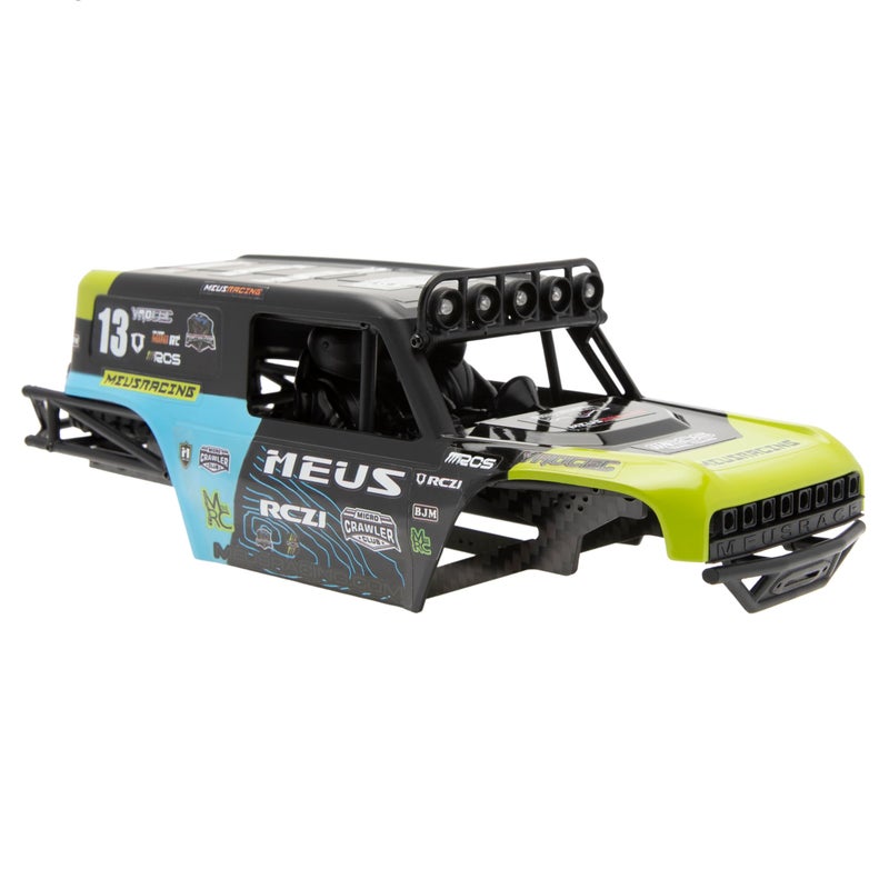 MEUS RACING MB24 SCX24 Body 5.2in 132MM Body Shell ABS+Nylon Carbon Fiber Chassis for 1/24 Axial SCX24 Bronco JLU B-17 C10(Green) - Image 1