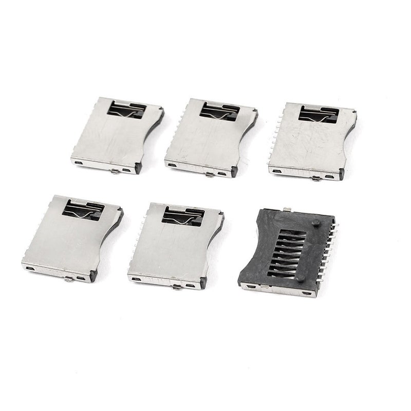 Uxcell a14061000ux0287 SMT SMD Cell Phone TF Micro SD Memory Card Slot Holder Sockets Pack of 6