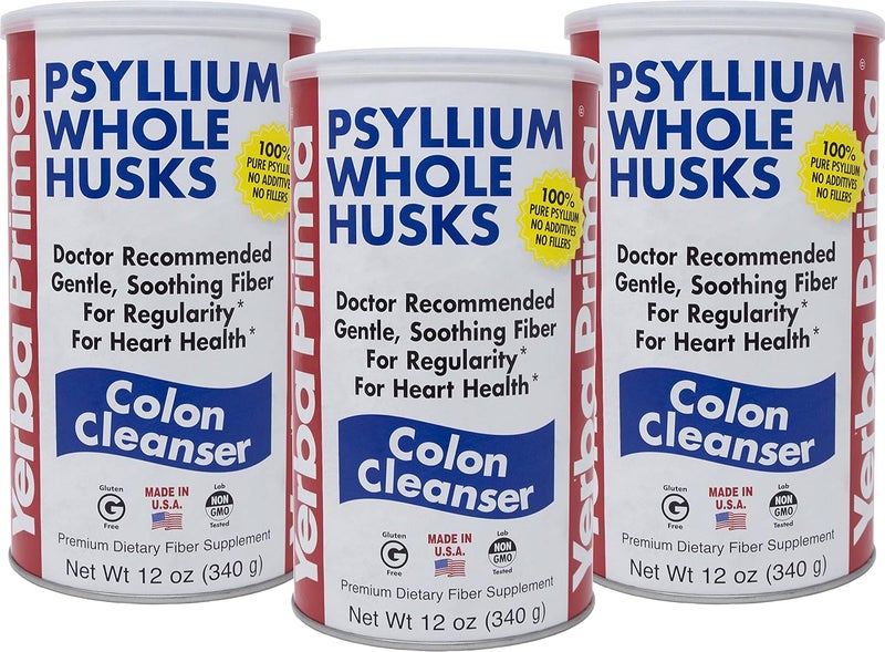 Yerba Prima Psyllium Whole Husks Colon Cleanser 12 Ounce Pack Of 3 - Image 1