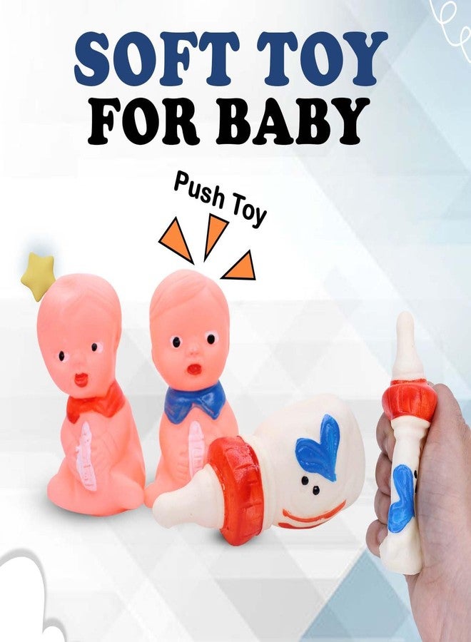 GLAN Squeeze Bath Toys Non-Toxic BPA Free Chu Chu Colourful Soft Rubber Bathing Toy for Baby Set of 3Pcs Multicolour Pack of 1 - Image 3