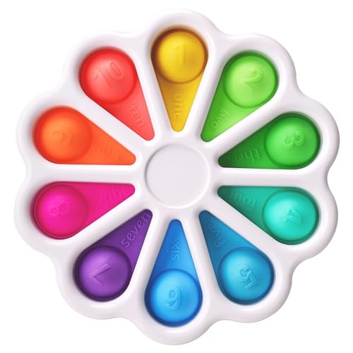 AFLUODN Pop Fidget Sensory Toys for Toddlers 13 Montessori Toys for 1 2 3 Year Old Toddlers Push and Popping Bubbles Digits Number Learning Sensory Preschool Toy - Image 1