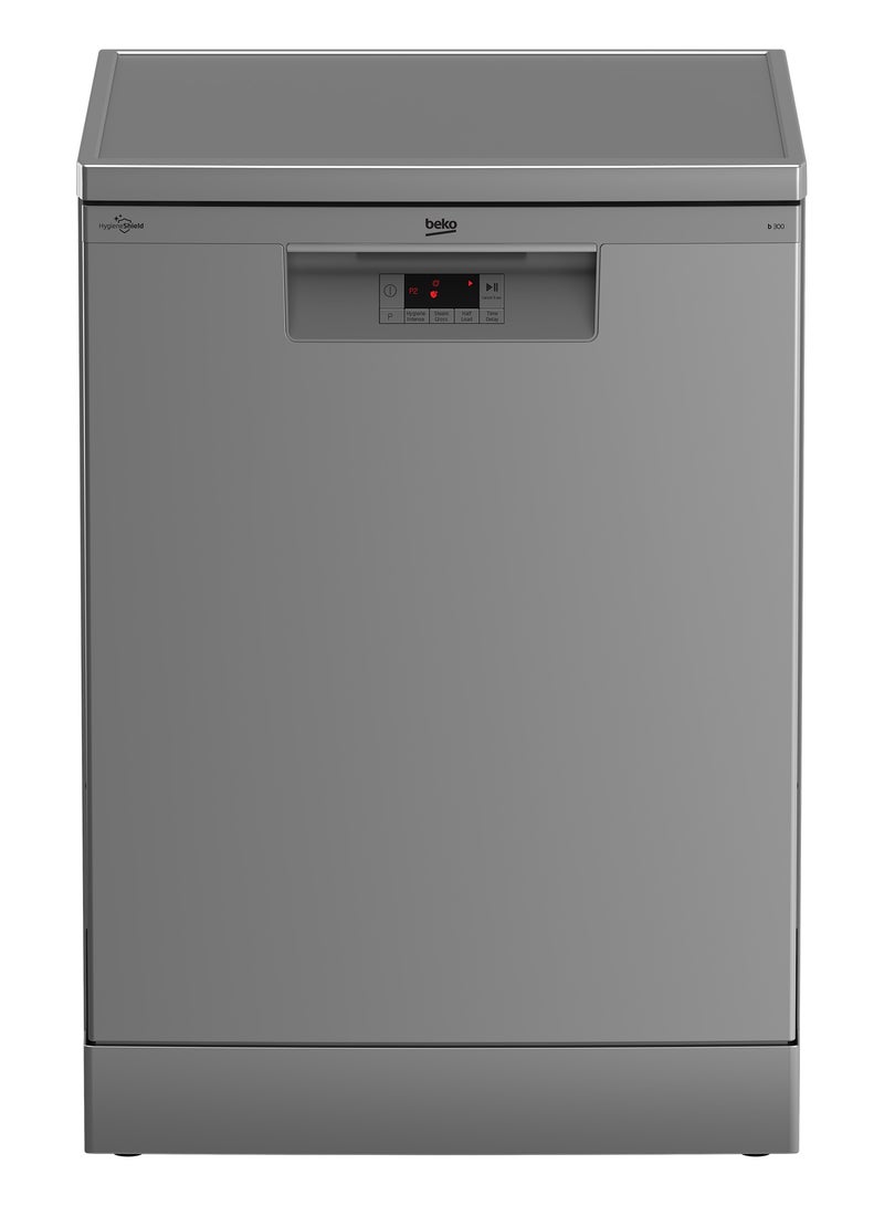 Beko Dishwasher 5 Programs 14 Persons 60 cm - LED - Half Load + Hygiene Intense + Steam Gloss BDFN15420S Silver BDFN15420S SILVER - Image 1