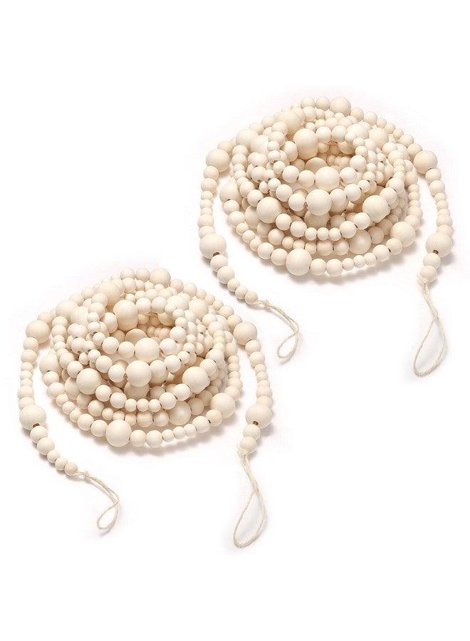 جي هول GWHOLE 2 قطعة من خرزات خشبية لتزيين شجرة الكريسماس على طراز بوهو لحفلات أعياد الميلاد وديكور الموقد الريفي 7.2 قدم (7.2 قدم، قطعتان) - Image 1