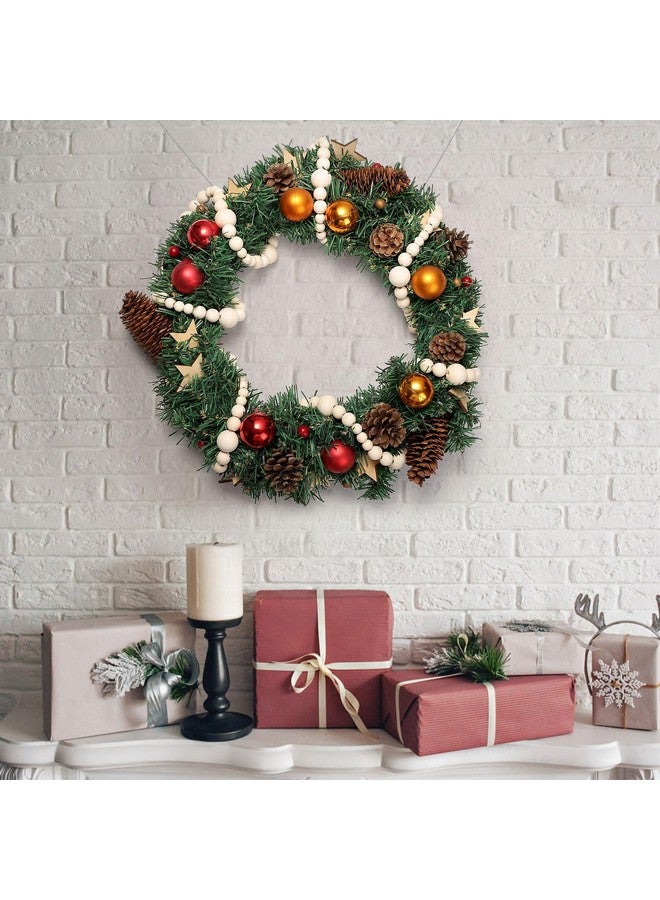 جي هول GWHOLE 2 قطعة من خرزات خشبية لتزيين شجرة الكريسماس على طراز بوهو لحفلات أعياد الميلاد وديكور الموقد الريفي 7.2 قدم (7.2 قدم، قطعتان) - Image 4