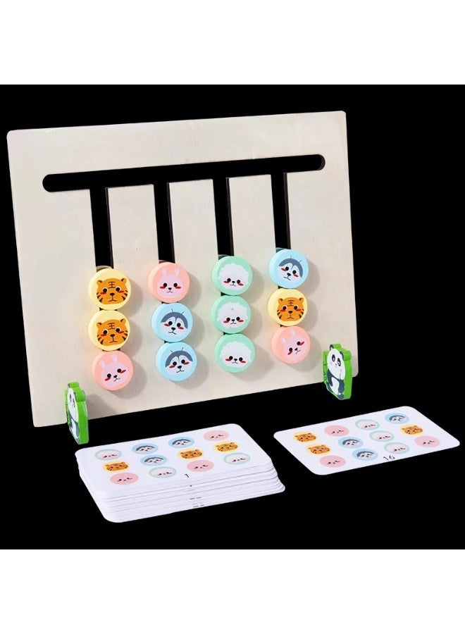 F.A.M.S Montessori Wooden Animal Matching Game for Kids – 4 Colors Logic Puzzle with Challenge Cards | Educational Toy for Toddlers 3+ - Image 3