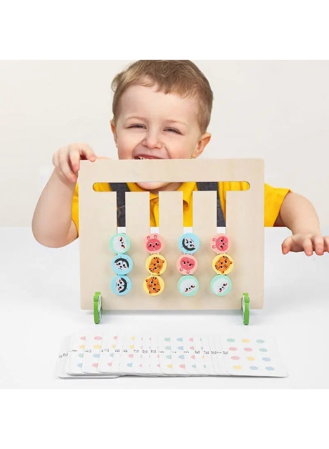 F.A.M.S Montessori Wooden Animal Matching Game for Kids – 4 Colors Logic Puzzle with Challenge Cards | Educational Toy for Toddlers 3+ - Image 2