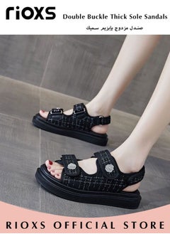 RIOXS Women's Summer Fashion Sandals with Adjustabl Straps, Breathable Open Toe Non-Slip Beach Sandals, Casual Ultra-Cushion Flat Sandals, Suitable for Any Foot Type, Perfect for Your Cool Summer Outfit  - Image 4
