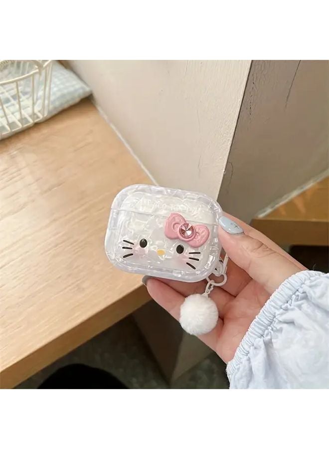 Sanrio Bow Kt Cat AirPods 3 Case Shell Pattern Bluetooth Protective Cover Durable - Image 1